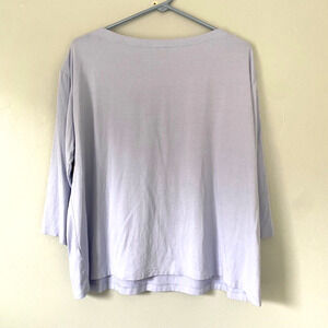 J. JILL Top Size XL Petite Blue Boat Neck ¾ Sleeve Stretch Pullover Wearever